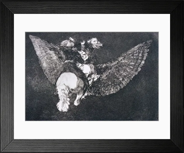 Framed Print : Los Disparates No. 5: Flying Folly by Francisco de Goya Framed Print : Los Disparates No. 5: Flying Folly by Francisco de Goya