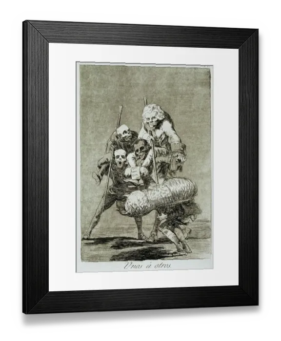Framed Print : Los Caprichos No. 77: What One Does to Another by Francisco de Goya Framed Print : Los Caprichos No. 77: What One Does to Another by Francisco de Goya