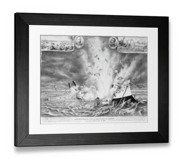 Framed Print : Battleship'Maine Blown In Havana Harbor Framed Print : Battleship'Maine Blown In Havana Harbor