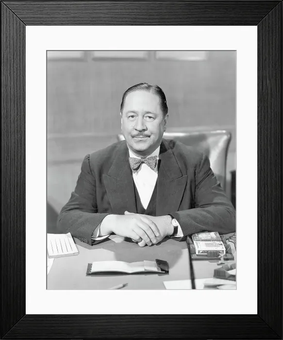 Framed Print : Actor Robert Benchley Seated Behind Desk Framed Print : Actor Robert Benchley Seated Behind Desk