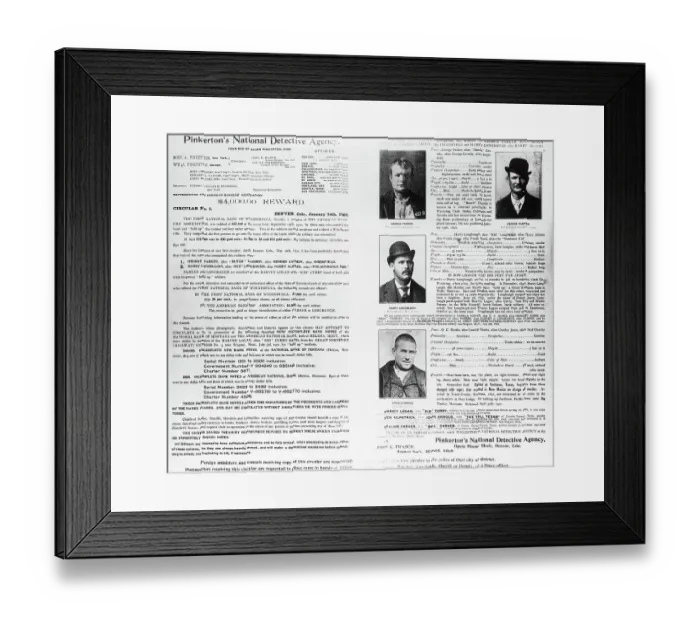 Framed Print : Wanted Poster For Train Robbers Framed Print : Wanted Poster For Train Robbers