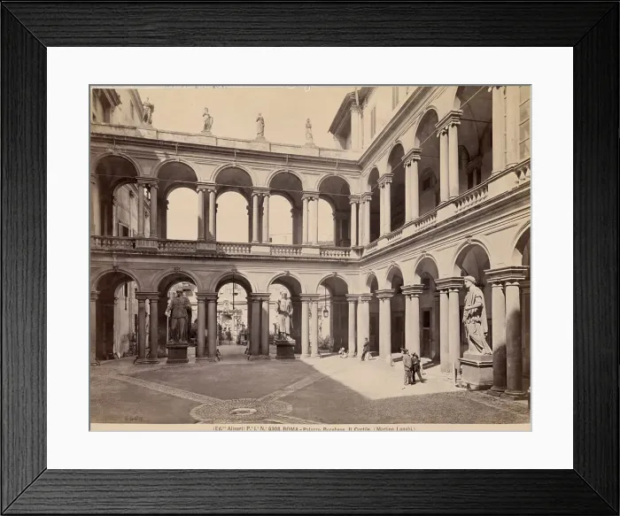 Framed Print : Courtyard of the Plaza Borghese Framed Print : Courtyard of the Plaza Borghese