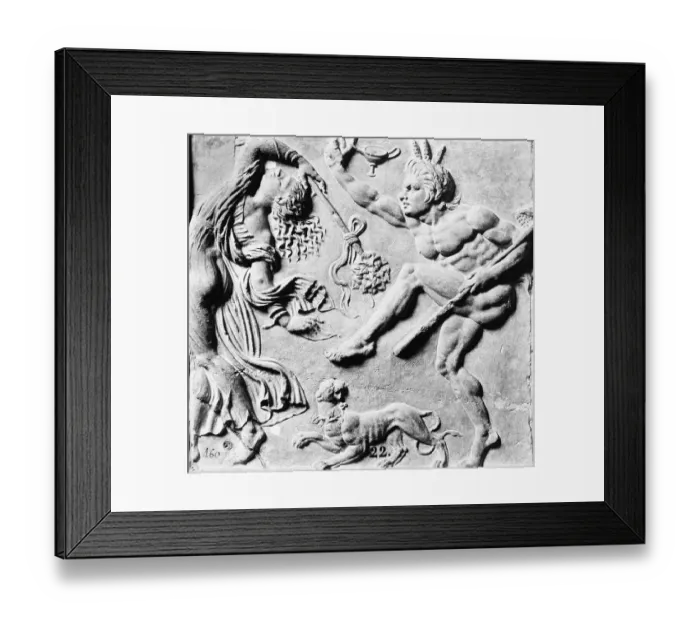 Framed Print : Roman Bas Relief Of Bacchus And Girl Framed Print : Roman Bas Relief Of Bacchus And Girl