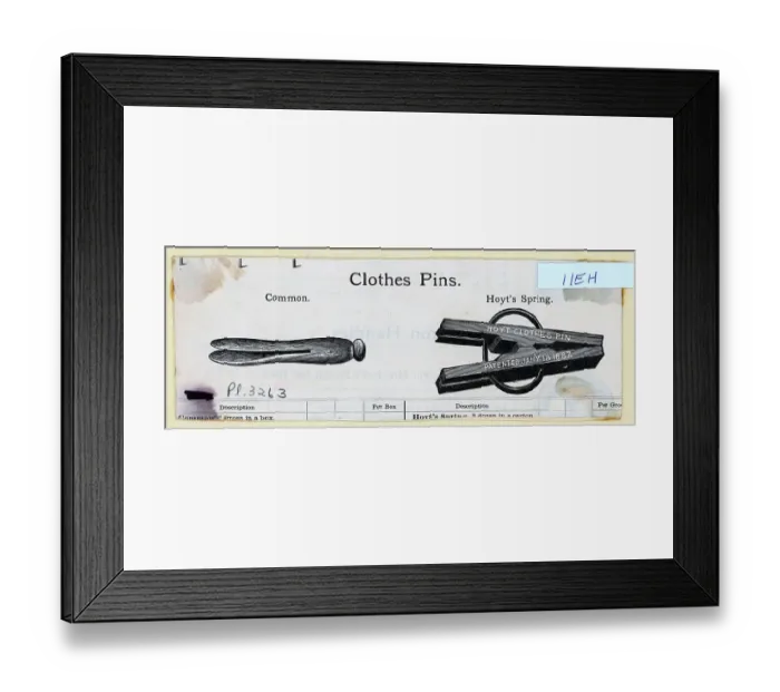 Framed Print : Woodcut Of A Clothespin Framed Print : Woodcut Of A Clothespin