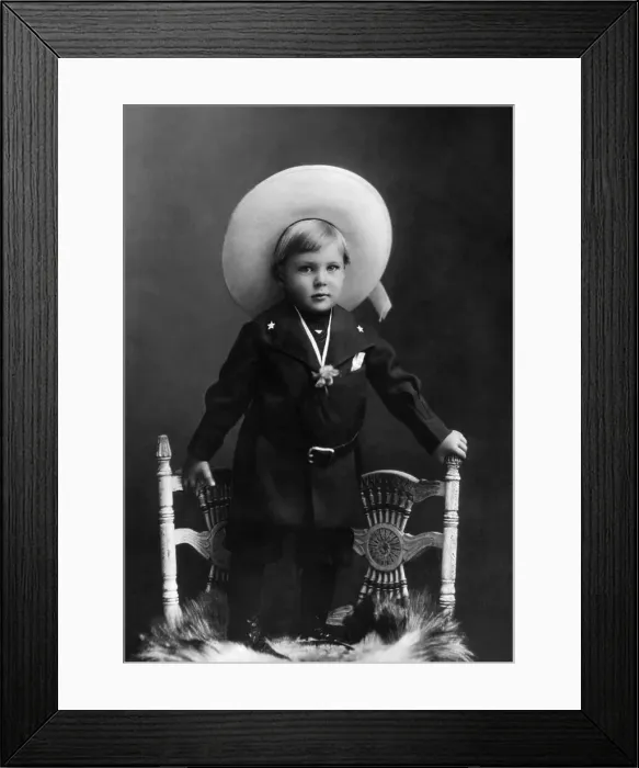 Framed Print : Gary Cooper as a Child Cowboy