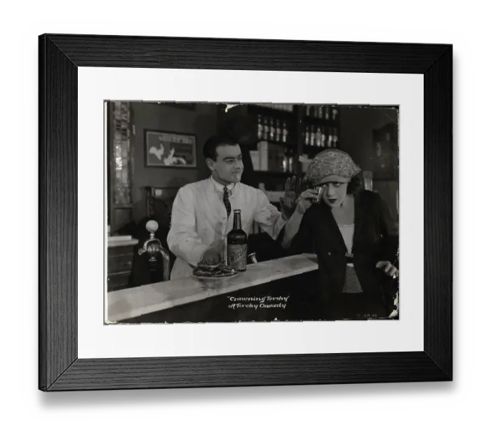 Framed Print : Bartender Serves Woman Shot of Liquor Framed Print : Bartender Serves Woman Shot of Liquor