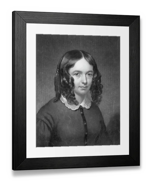 Framed Print : Portrait of Elizabeth Browning by J. Sartain Framed Print : Portrait of Elizabeth Browning by J. Sartain