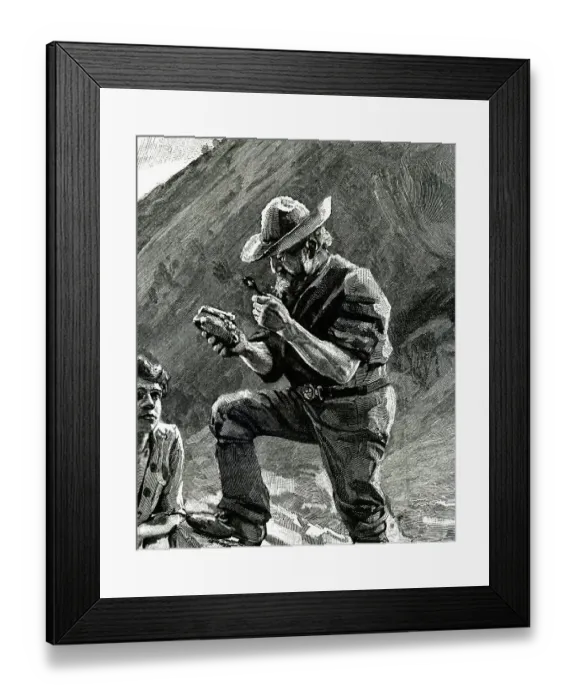 Framed Print : Prospector Examines A Speciman Framed Print : Prospector Examines A Speciman