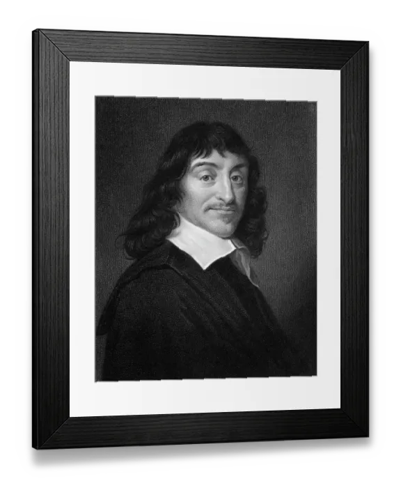 Framed Print : Engraving by William Holl the Younger After a Portrait of Rene Descartes by Frans Hals Framed Print : Engraving by William Holl the Younger After a Portrait of Rene Descartes by Frans Hals