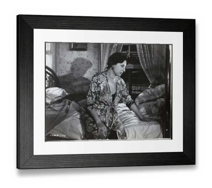Framed Print : Anna Magnani Distressed Sits on Bed Framed Print : Anna Magnani Distressed Sits on Bed
