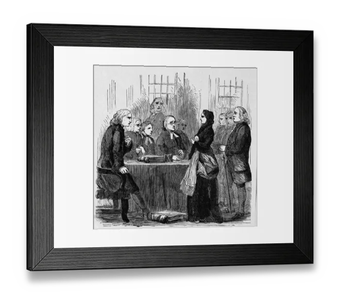 Framed Print : Trial Of Anne Hutchinson Before Court Framed Print : Trial Of Anne Hutchinson Before Court