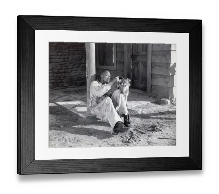 Framed Print : Stepin Fetchit Counting Sitting With Dog Framed Print : Stepin Fetchit Counting Sitting With Dog