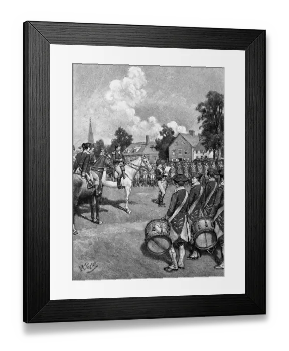 Framed Print : Engraving After Reading the Declaration of Independence Before Washington's Army by Howard Pyle Framed Print : Engraving After Reading the Declaration of Independence Before Washington's Army by Howard Pyle