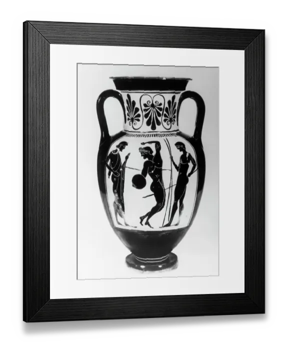 Framed Print : Greek Vase with Three Athletes Framed Print : Greek Vase with Three Athletes