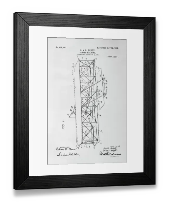 Framed Print : Wright Brothers Patent for Airplane Framed Print : Wright Brothers Patent for Airplane