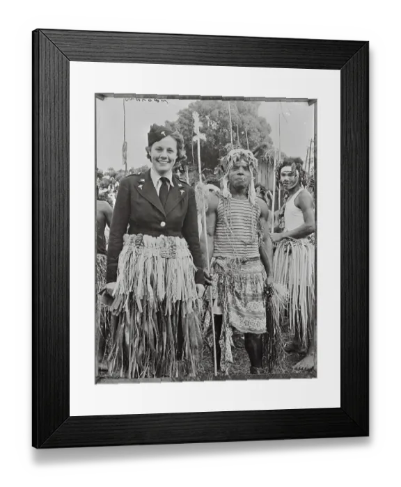 Framed Print : Wanda Engel Standing with Native Chief Framed Print : Wanda Engel Standing with Native Chief