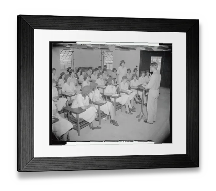 Framed Print : Women Soldiers Listening to Instructor in Class