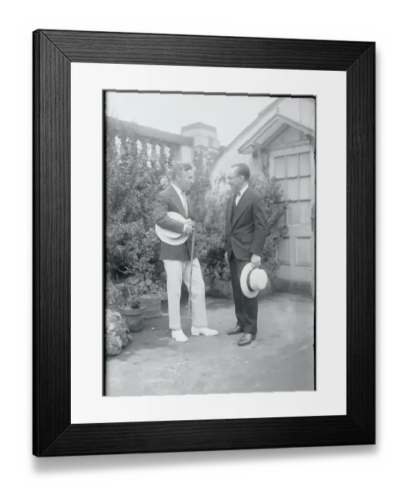 Framed Print : Charlie Chaplin and Secretary Outdoors Framed Print : Charlie Chaplin and Secretary Outdoors