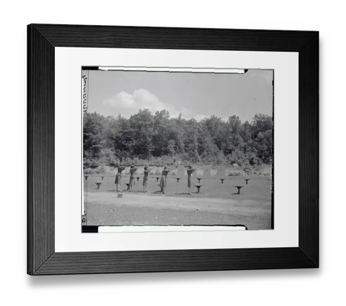 Framed Print : Military Women at Target Practice Framed Print : Military Women at Target Practice