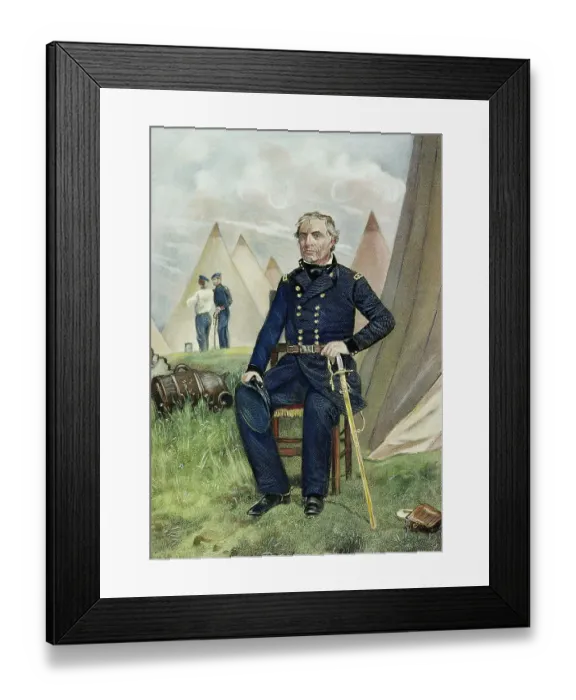 Framed Print : Engraving of Zachary Taylor after Alonzo Chappel Framed Print : Engraving of Zachary Taylor after Alonzo Chappel