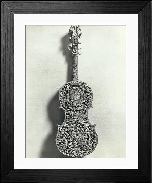 Framed Print : Elaborately Carved Violin Back Framed Print : Elaborately Carved Violin Back