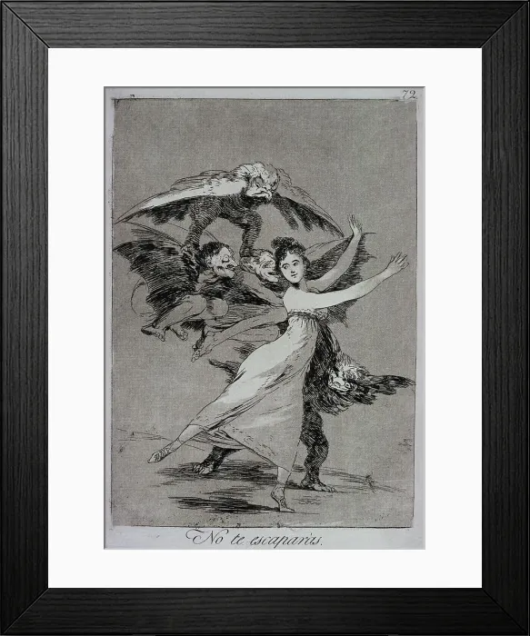 Framed Print : Los Caprichos No. 72: You Will Not Escape by Francisco Goya Framed Print : Los Caprichos No. 72: You Will Not Escape by Francisco Goya