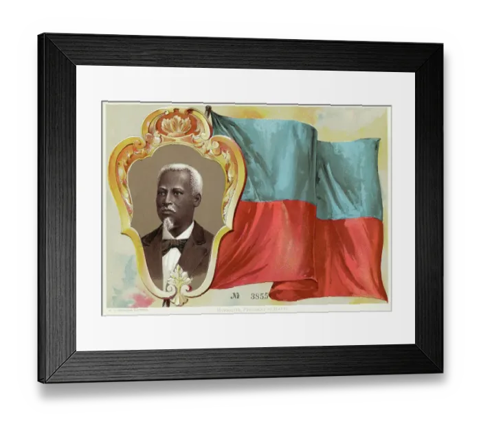Framed Print : Lithograph Of Haitian Pres. Hyppolite Framed Print : Lithograph Of Haitian Pres. Hyppolite