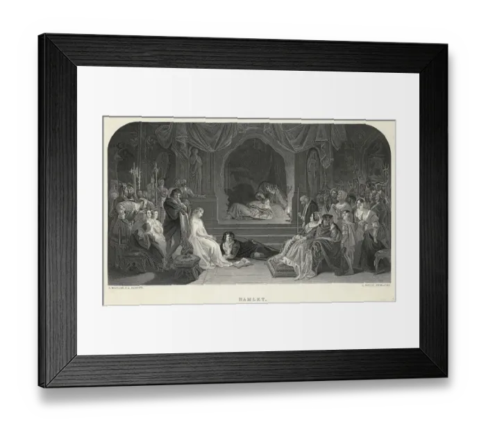 Framed Print : Engraving Of A Scene From Hamlet Framed Print : Engraving Of A Scene From Hamlet