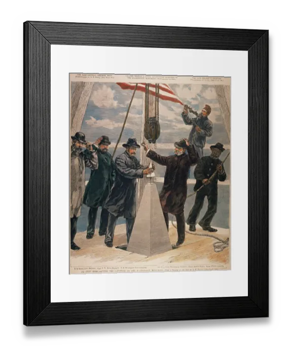 Framed Print : Setting the Capstone of the Washington Monument Magazine Illustraton after Sketch by S.H. Nealy Framed Print : Setting the Capstone of the Washington Monument Magazine Illustraton after Sketch by S.H. Nealy