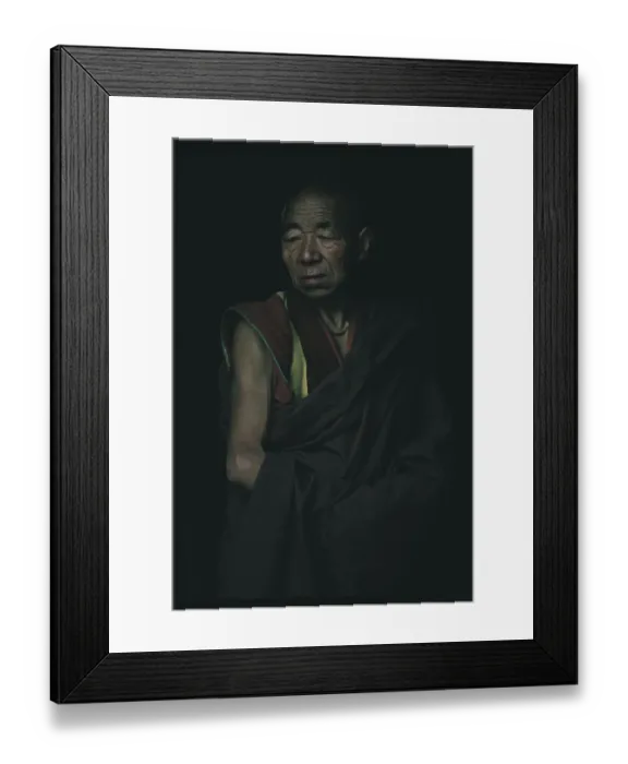 Framed Print : Portrait of Buddhist Monk Framed Print : Portrait of Buddhist Monk