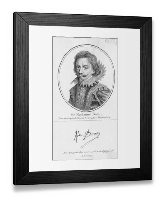 Framed Print : Sir Nathaniel Bacon Engraving Framed Print : Sir Nathaniel Bacon Engraving