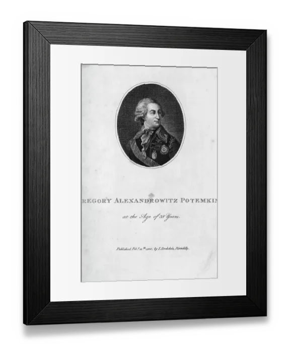 Framed Print : Engraved Portrait Of Grigory Potemkin