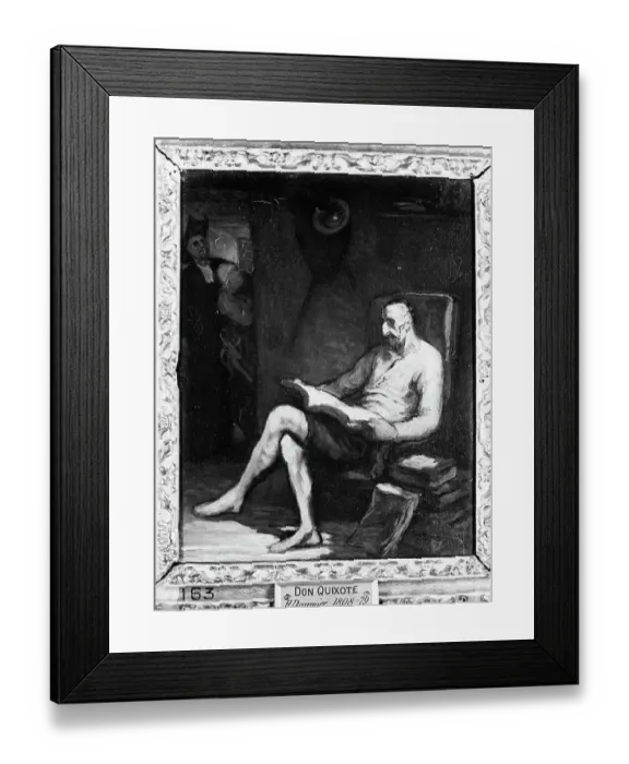Framed Print : Don Quixote Reading A Novel / Painting Framed Print : Don Quixote Reading A Novel / Painting