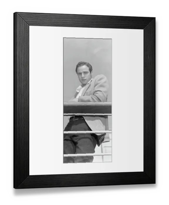 Framed Print : M Brando Leans on Railing / Publicity Hand Framed Print : M Brando Leans on Railing / Publicity Hand