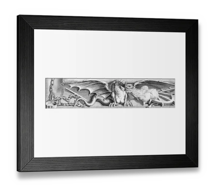 Framed Print : Fire-Breathing Dragon in 1736 Engraving Framed Print : Fire-Breathing Dragon in 1736 Engraving
