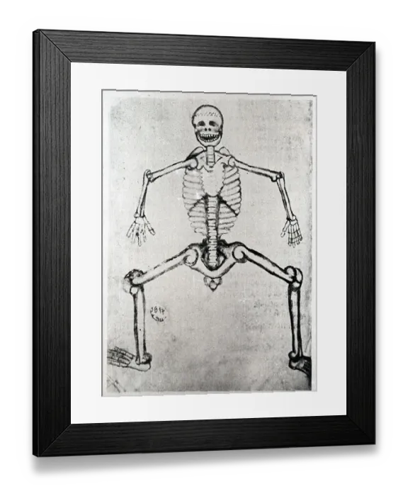 Framed Print : Pen and Ink Drawing of a Skeleton Framed Print : Pen and Ink Drawing of a Skeleton