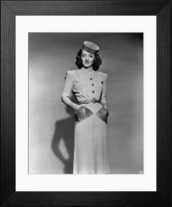 Framed Print : Bette Davis Posing In Dress W / Snakeskin