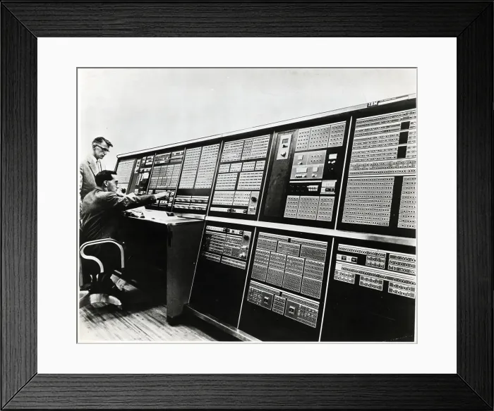 Framed Print : Men Work @ Huge Computer Operating Syste Framed Print : Men Work @ Huge Computer Operating Syste