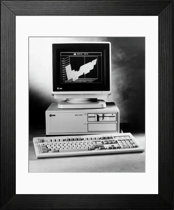 Framed Print : At&T Personal Computer; Graph On Screen
