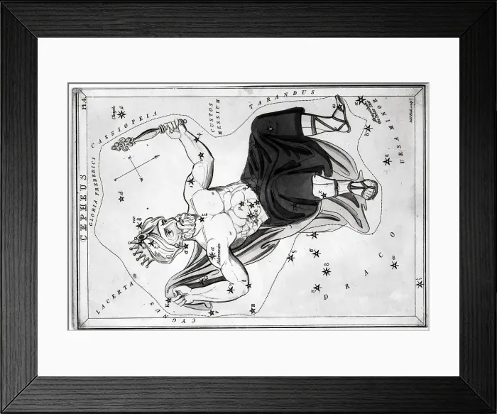 Framed Print : Engraving Of Cepheus Constellation Framed Print : Engraving Of Cepheus Constellation