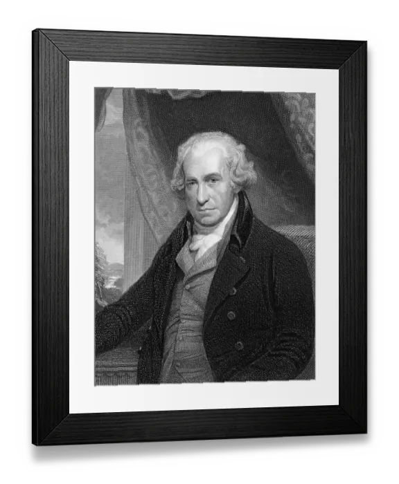 Framed Print : Portrait of James Watt by Charles Edward Wagstaff, after a Painting by Sir W. Beechley Framed Print : Portrait of James Watt by Charles Edward Wagstaff, after a Painting by Sir W. Beechley