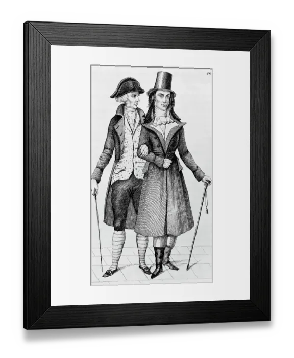 Framed Print : Engraving Of Two French Bourgeois Framed Print : Engraving Of Two French Bourgeois