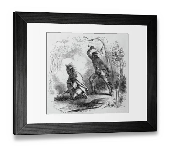 Framed Print : Engraving Of The Death Of Pontiac Framed Print : Engraving Of The Death Of Pontiac