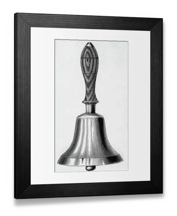 Framed Print : Engraving Of A Hand Bell Framed Print : Engraving Of A Hand Bell