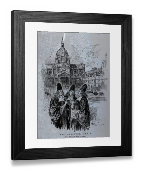 Framed Print : Three Scholars In Courtyard Of Sorbonne Framed Print : Three Scholars In Courtyard Of Sorbonne