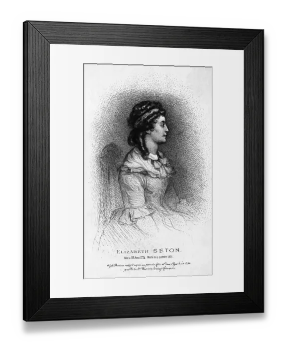 Framed Print : Engraving Of Elizabeth Seton In Profile Framed Print : Engraving Of Elizabeth Seton In Profile