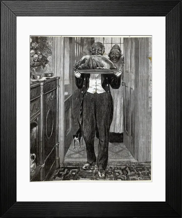 Framed Print : Butler Serving Thanksgiving Turkey Framed Print : Butler Serving Thanksgiving Turkey