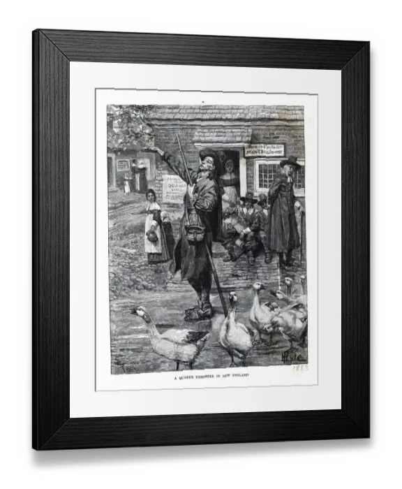 Framed Print : A Quaker Exhorter In New England