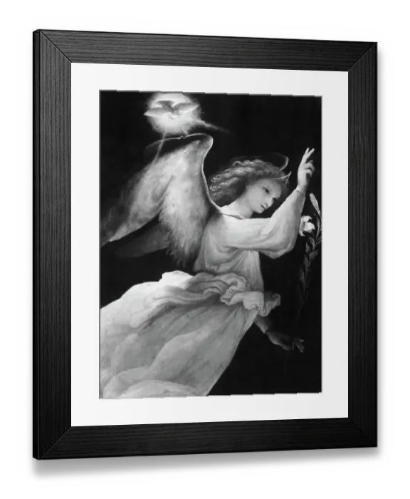 Framed Print : Angel Annunciating by Lorenzo Lotto Framed Print : Angel Annunciating by Lorenzo Lotto