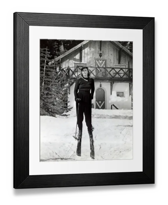 Framed Print : Greta Garbo On Skis In New Comedy Framed Print : Greta Garbo On Skis In New Comedy